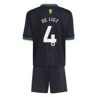 Stroje piłkarskie Manchester United Matthijs de Ligt #4 Koszulka Trzeciej dla dzieci 2025-26 Krótki Rękaw (+ szorty)
